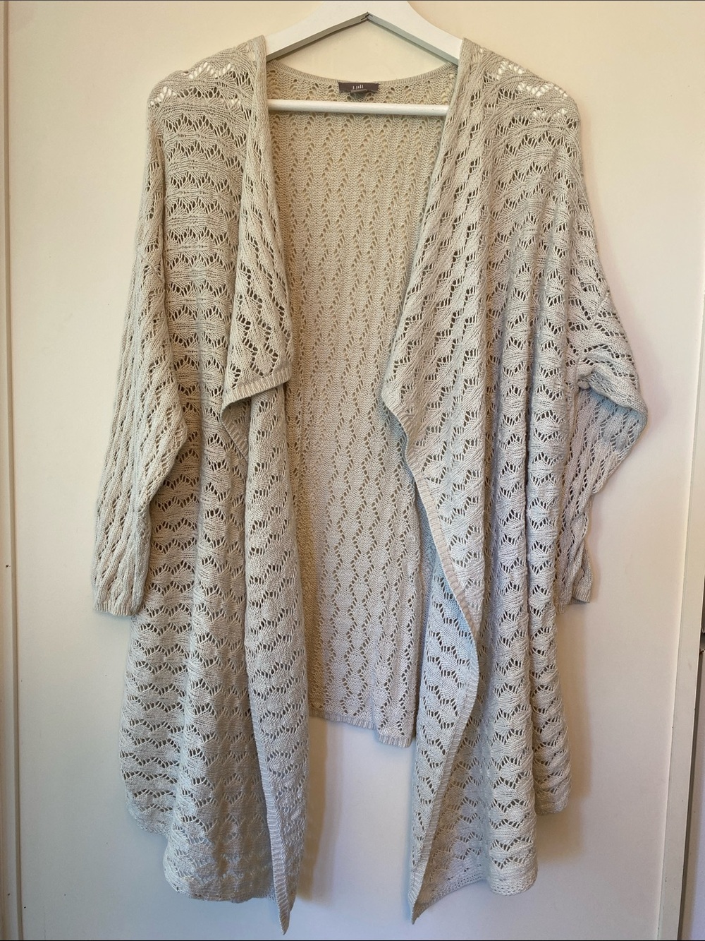 J. Jill L Open-Front Lace Knit Cardigan in Soft Cream SUPER CUTE AND PERFECT. 😍